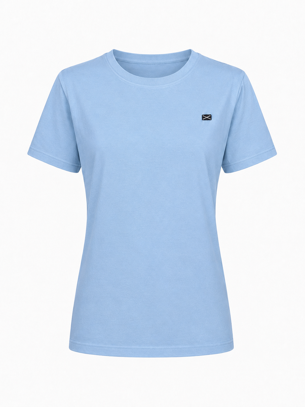 SHORT SLEEVE COTTON T-SHIRT GISELLE- AZURE BLUE