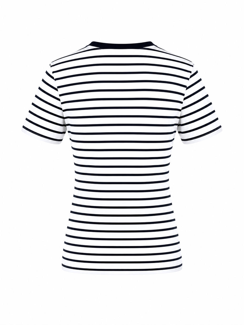 SHORT SLEEVE COTTON T-SHIRT GISELLE - NAVY STRIPES
