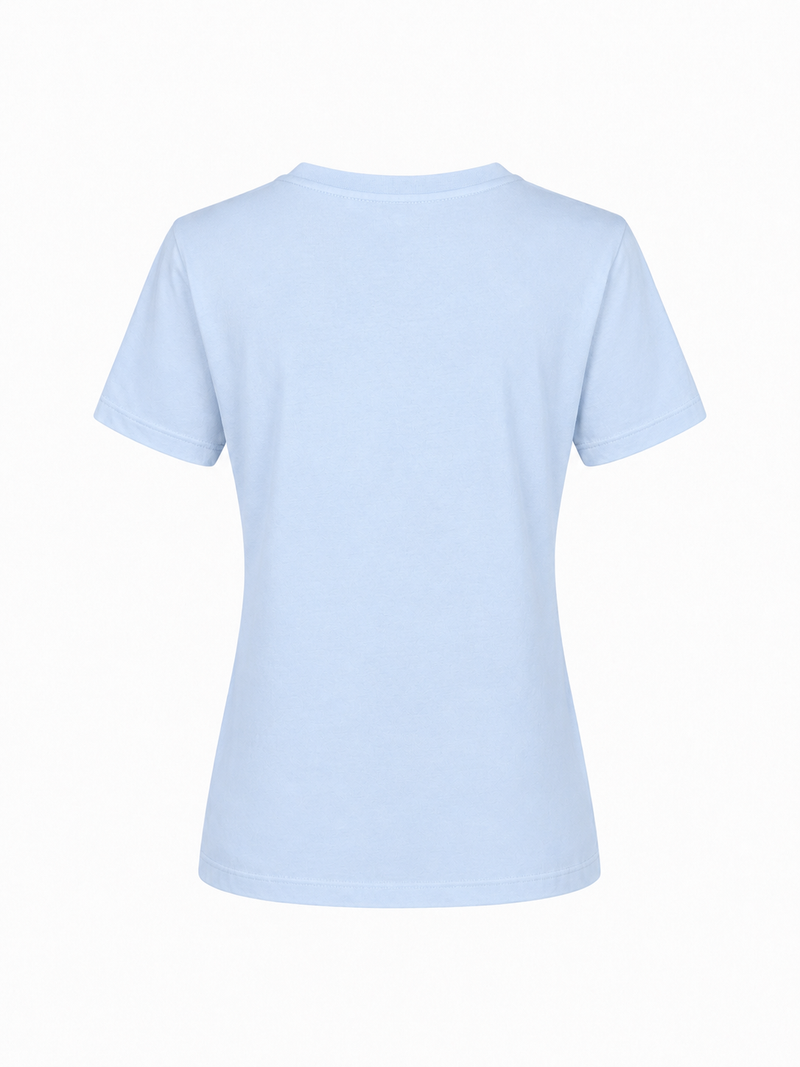 COTTON V-NECK T-SHIRT GITTE - NAVY/LILAC/LIGHT BLUE/LIGHT PINK/BLUE/SOFT RED