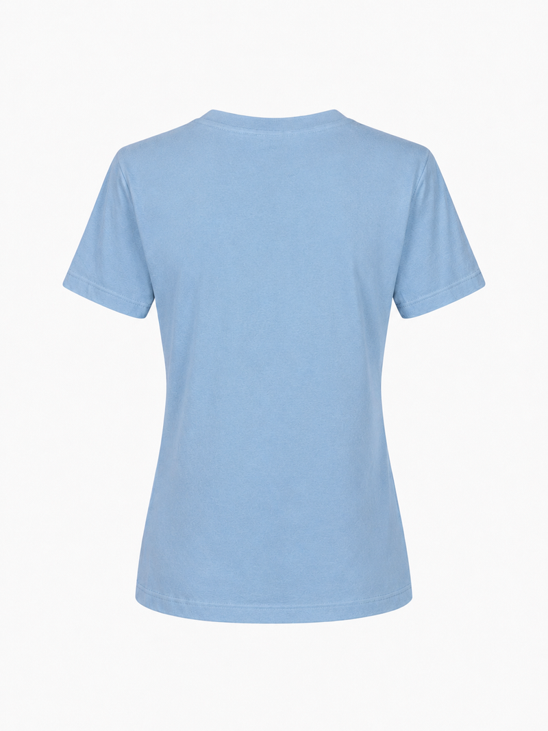 COTTON V-NECK T-SHIRT GITTE - NAVY/LILAC/LIGHT BLUE/LIGHT PINK/BLUE/SOFT RED
