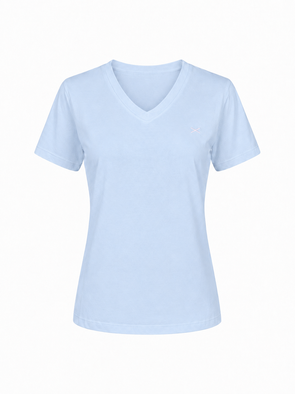 COTTON V-NECK T-SHIRT GITTE - NAVY/LILAC/LIGHT BLUE/LIGHT PINK/BLUE/SOFT RED