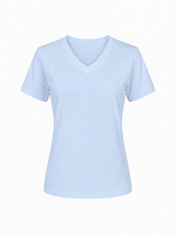 COTTON V-NECK T-SHIRT GITTE - NAVY/LILAC/LIGHT BLUE/LIGHT PINK/BLUE/SOFT RED