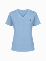 COTTON V-NECK T-SHIRT GITTE - NAVY/LILAC/LIGHT BLUE/LIGHT PINK/BLUE/SOFT RED