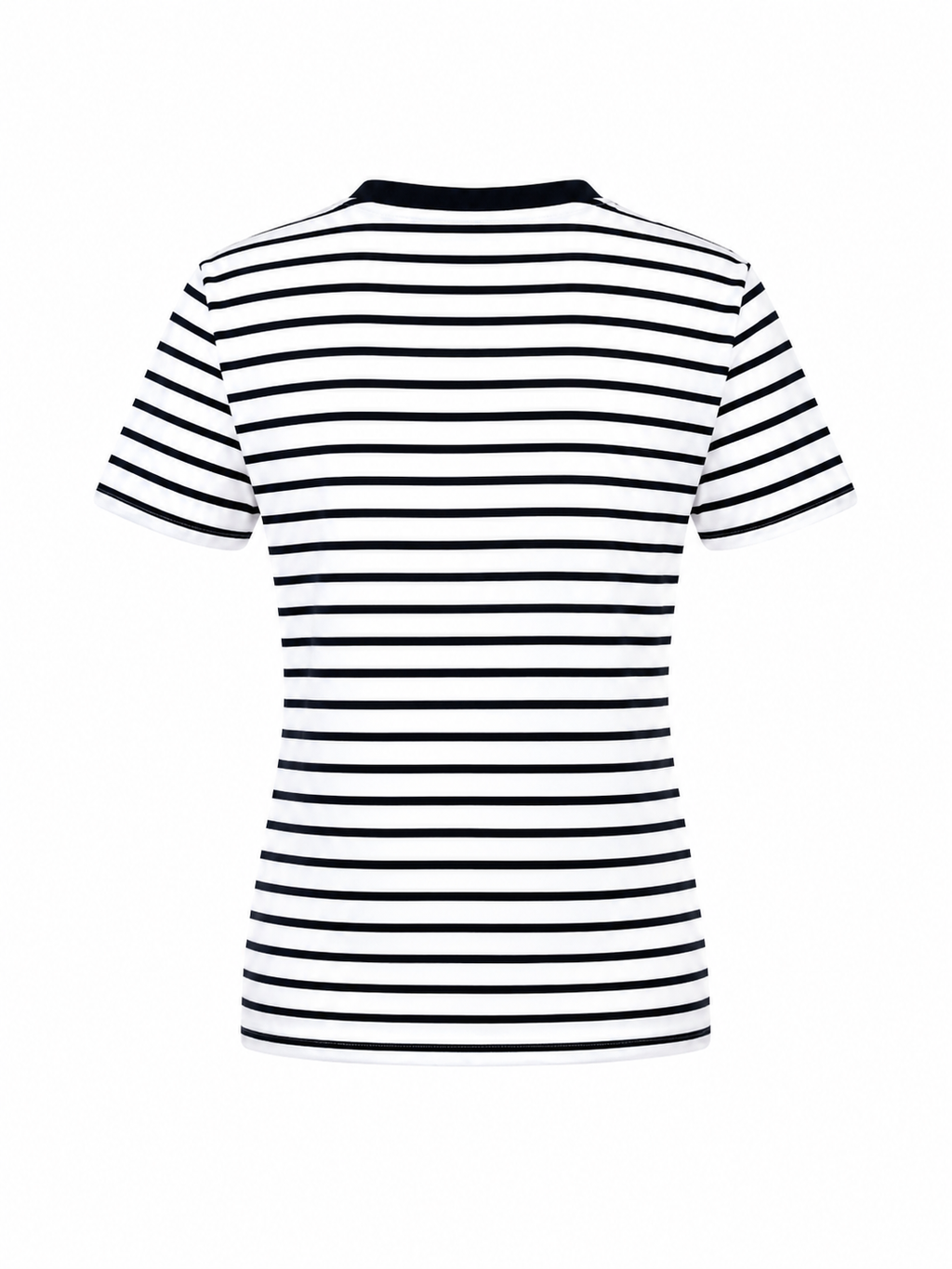 COTTON V-NECK T-SHIRT GITTE SHORT SLEEVES - NAVY STRIPES