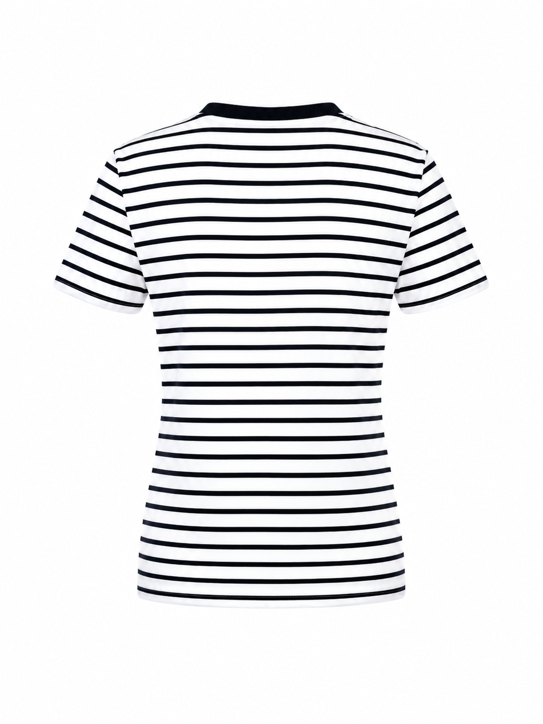 COTTON V-NECK T-SHIRT GITTE SHORT SLEEVES - NAVY STRIPES - SHIRTS - SCAPA FASHION - SCAPA OFFICIAL