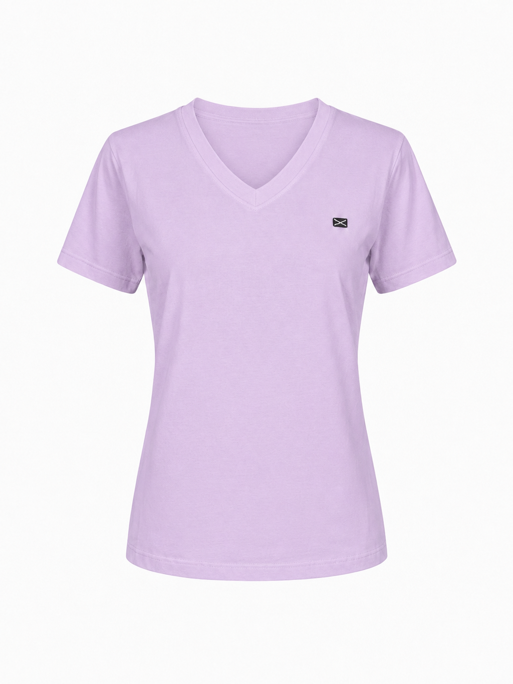 COTTON V-NECK T-SHIRT GITTE - NAVY/LILAC/LIGHT BLUE/LIGHT PINK/BLUE/SOFT RED