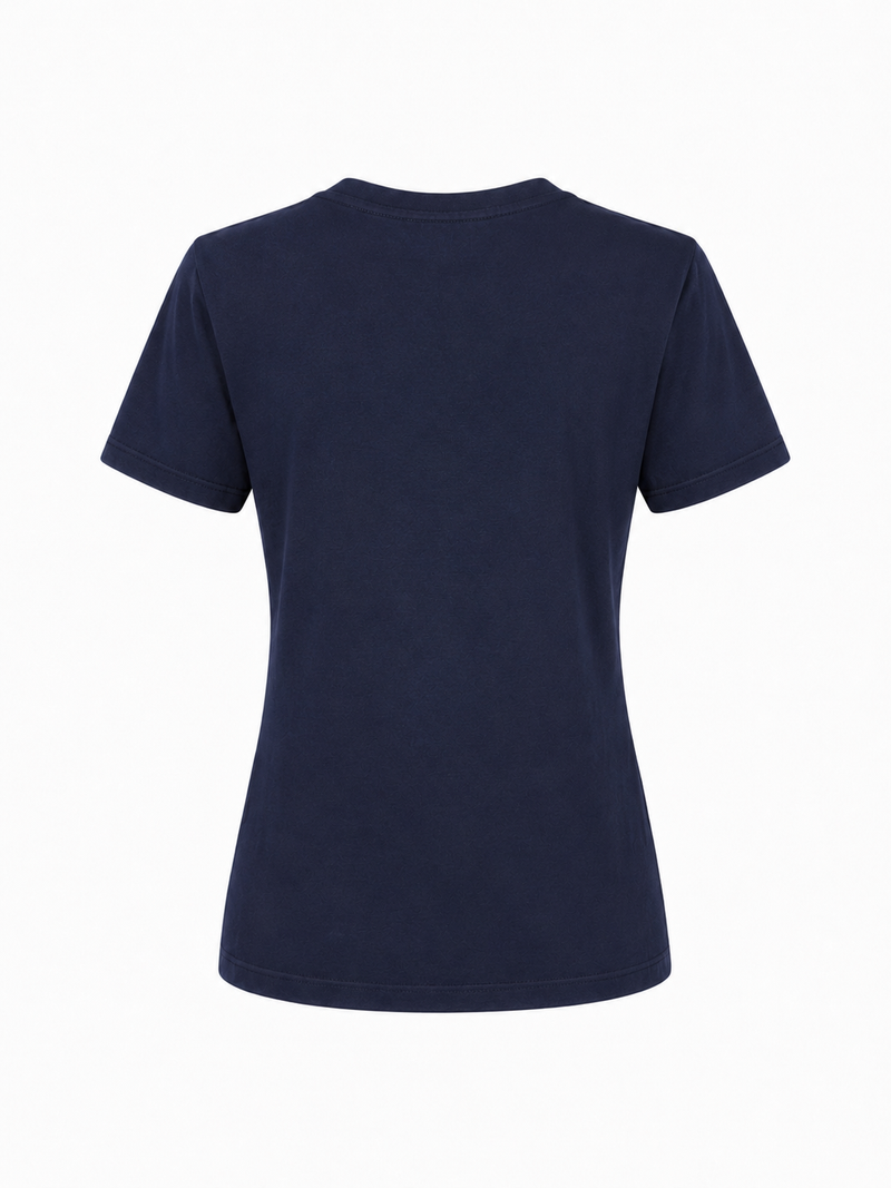 COTTON V-NECK T-SHIRT GITTE - NAVY/LILAC/LIGHT BLUE/LIGHT PINK/BLUE/SOFT RED
