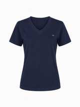 COTTON V-NECK T-SHIRT GITTE - NAVY/LILAC/LIGHT BLUE/LIGHT PINK/BLUE/SOFT RED