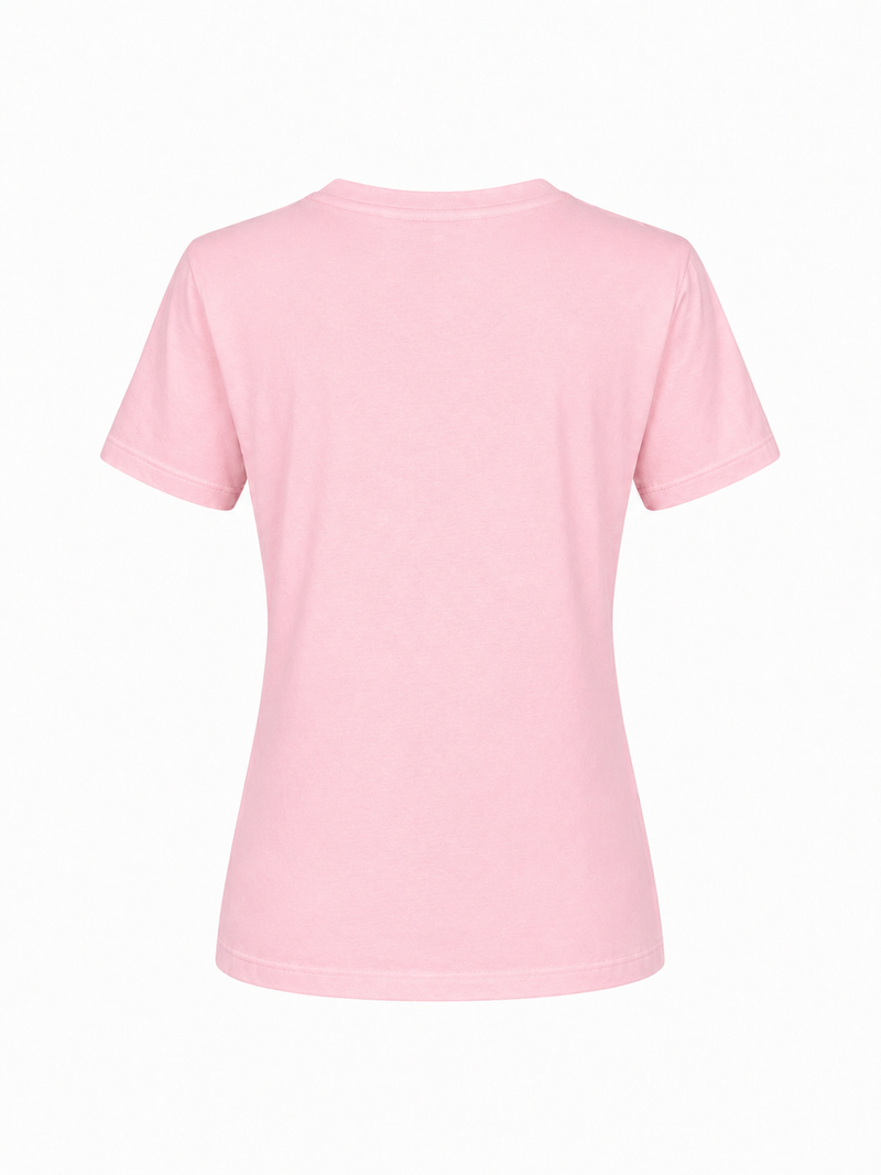 COTTON V-NECK T-SHIRT GITTE - NAVY/LILAC/LIGHT BLUE/LIGHT PINK/BLUE/SOFT RED