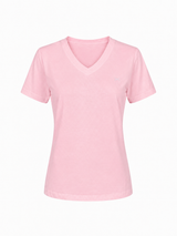 COTTON V-NECK T-SHIRT GITTE - NAVY/LILAC/LIGHT BLUE/LIGHT PINK/BLUE/SOFT RED