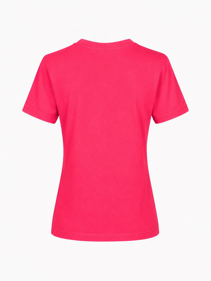 COTTON V-NECK T-SHIRT GITTE - NAVY/LILAC/LIGHT BLUE/LIGHT PINK/BLUE/SOFT RED