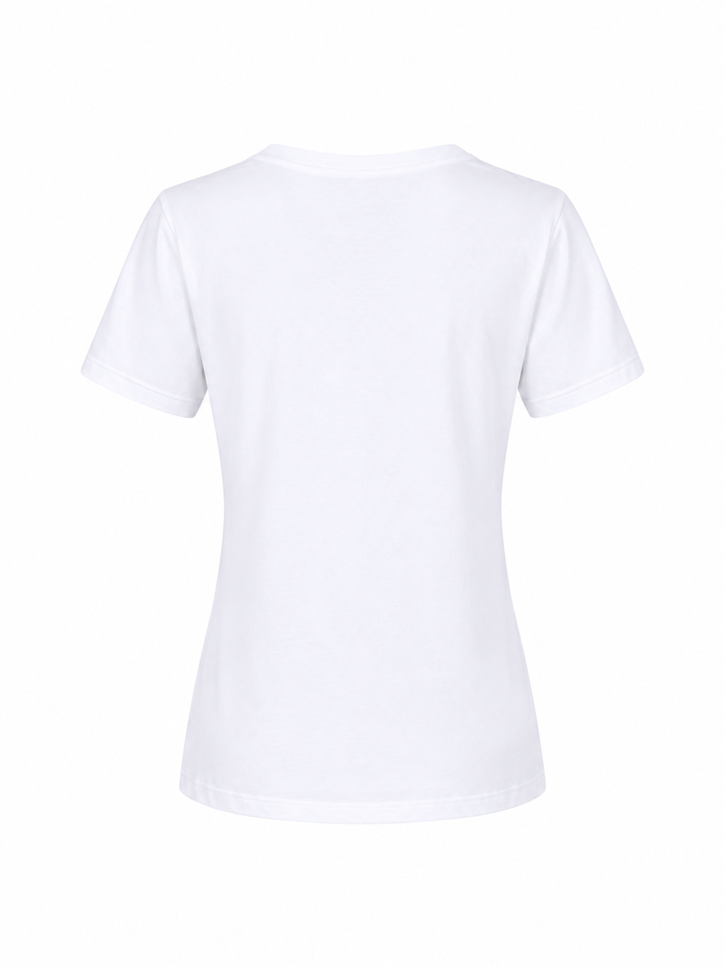 COTTON V-NECK  T- SHIRT GITTE SHORT SLEEVES - WHITE
