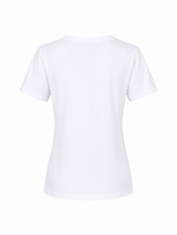COTTON V-NECK  T- SHIRT GITTE SHORT SLEEVES - WHITE