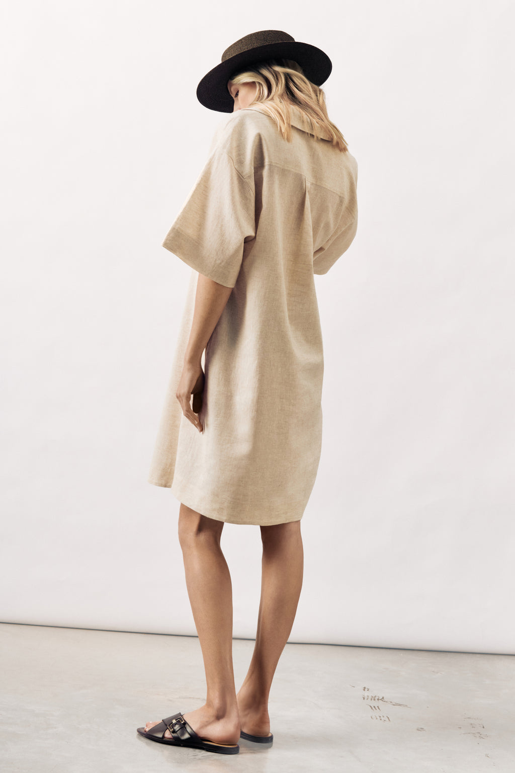 LINEN COTTON DRESS ISABEAU - NATURAL - DRESSES - SCAPA FASHION - SCAPA OFFICIAL
