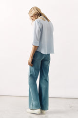 STRIPED COTTON SHIRT DITTA - BLUE - SHIRTS - SCAPA FASHION - SCAPA OFFICIAL