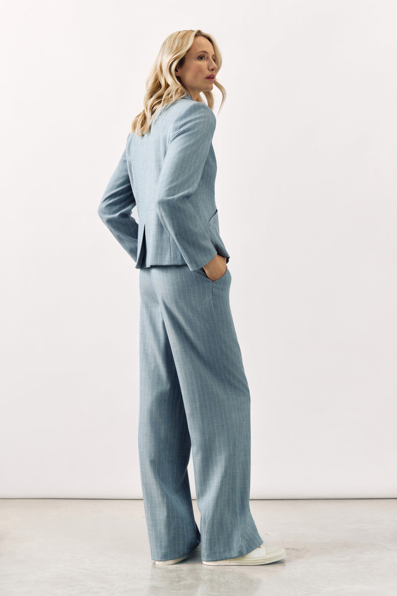 TAILORED PINSTRIPE BLAZER  BOSTON - DENIM BLUE - JACKETS - SCAPA FASHION - SCAPA OFFICIAL