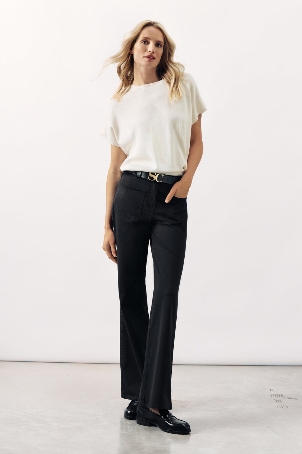 STRAIGHT-LEGG TROUSER WINSTER - NAVY/WHITE/SAND - TROUSERS - SCAPA FASHION - SCAPA OFFICIAL