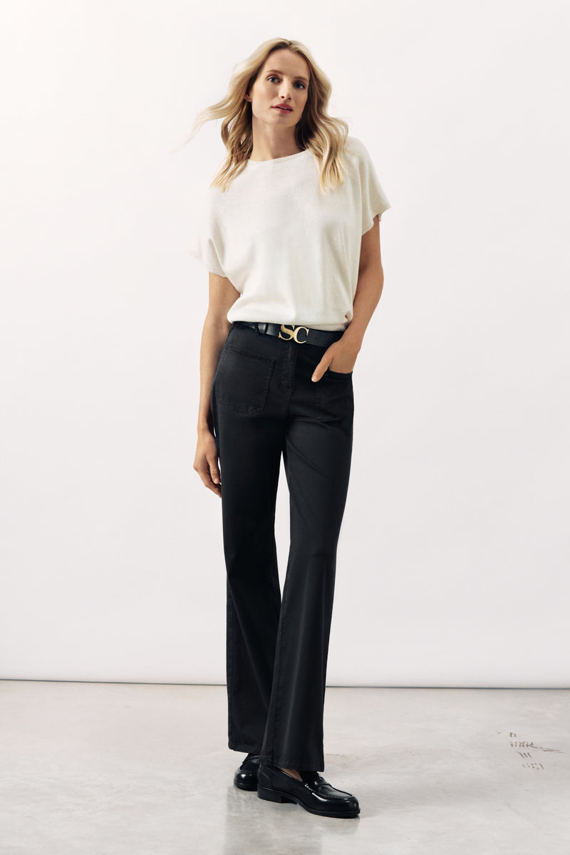 STRAIGHT-LEGG TROUSER WINSTER - NAVY/WHITE/SAND - TROUSERS - SCAPA FASHION - SCAPA OFFICIAL