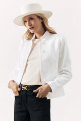 COMFORT STRETCH JACKET BEIRUT - OFF WHITE AND LIGHT BLUE - JACKETS - SCAPA FASHION - SCAPA OFFICIAL