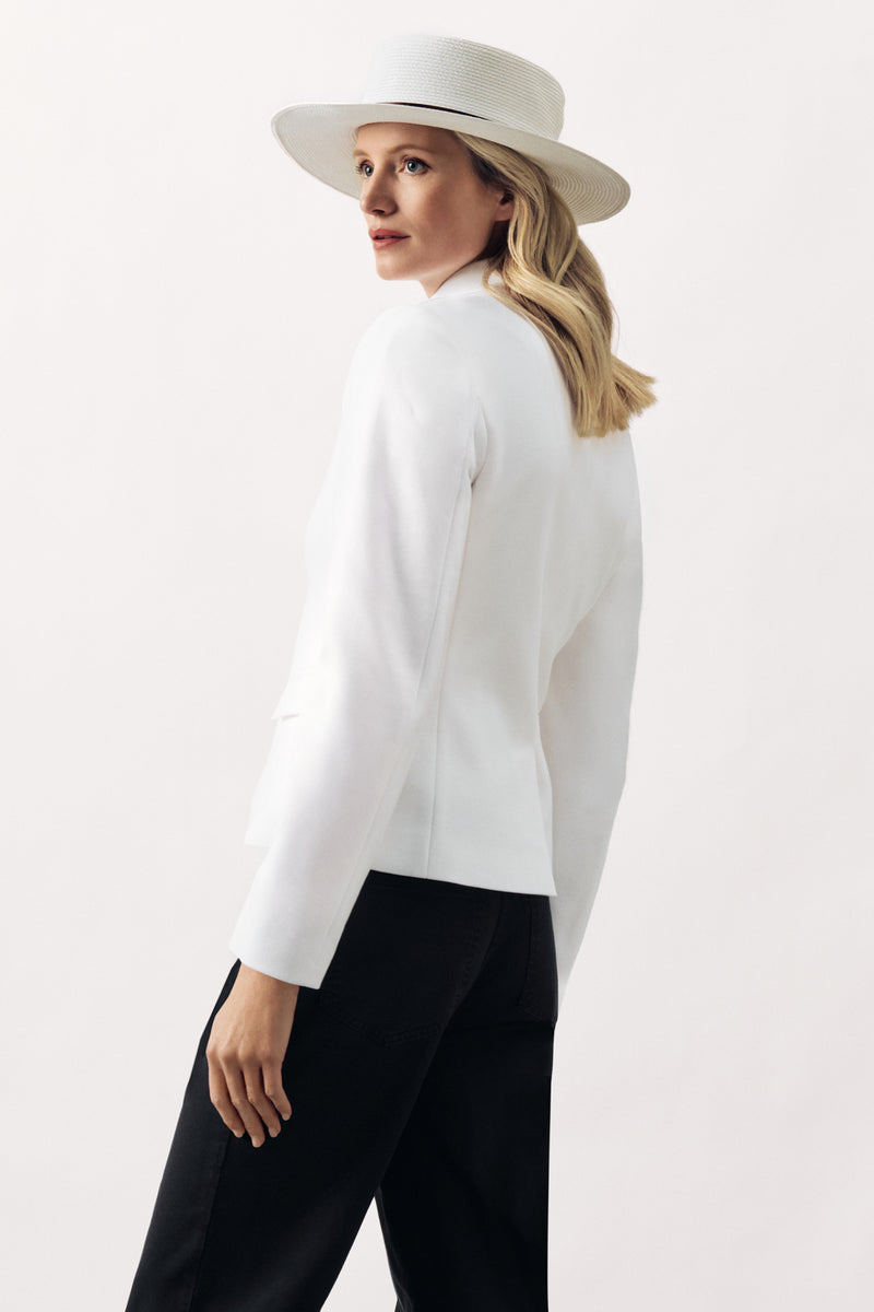 COMFORT STRETCH JACKET BEIRUT - OFF WHITE AND LIGHT BLUE - JACKETS - SCAPA FASHION - SCAPA OFFICIAL