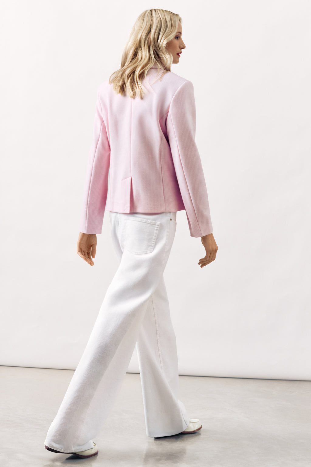 PINSTRIPE BLAZER  BOSTON BIS - LIGHT PINK - JACKETS - SCAPA FASHION - SCAPA OFFICIAL