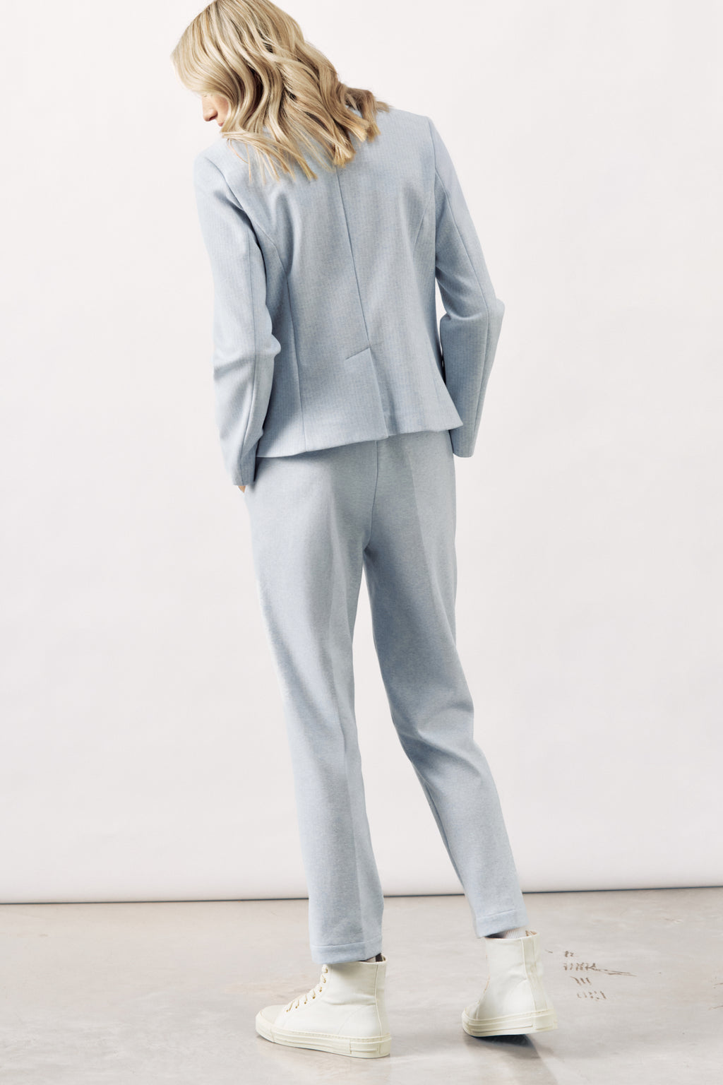 STRETCH COTTON TROUSER BROOKE - OFF WHITE/LIGHT BLUE/LIGHT PINK - TROUSERS - SCAPA FASHION - SCAPA OFFICIAL
