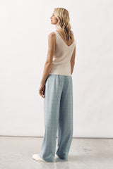 TAILORD CHECKED TROUSER PRINCESS - SKY - TROUSERS - SCAPA FASHION - SCAPA OFFICIAL