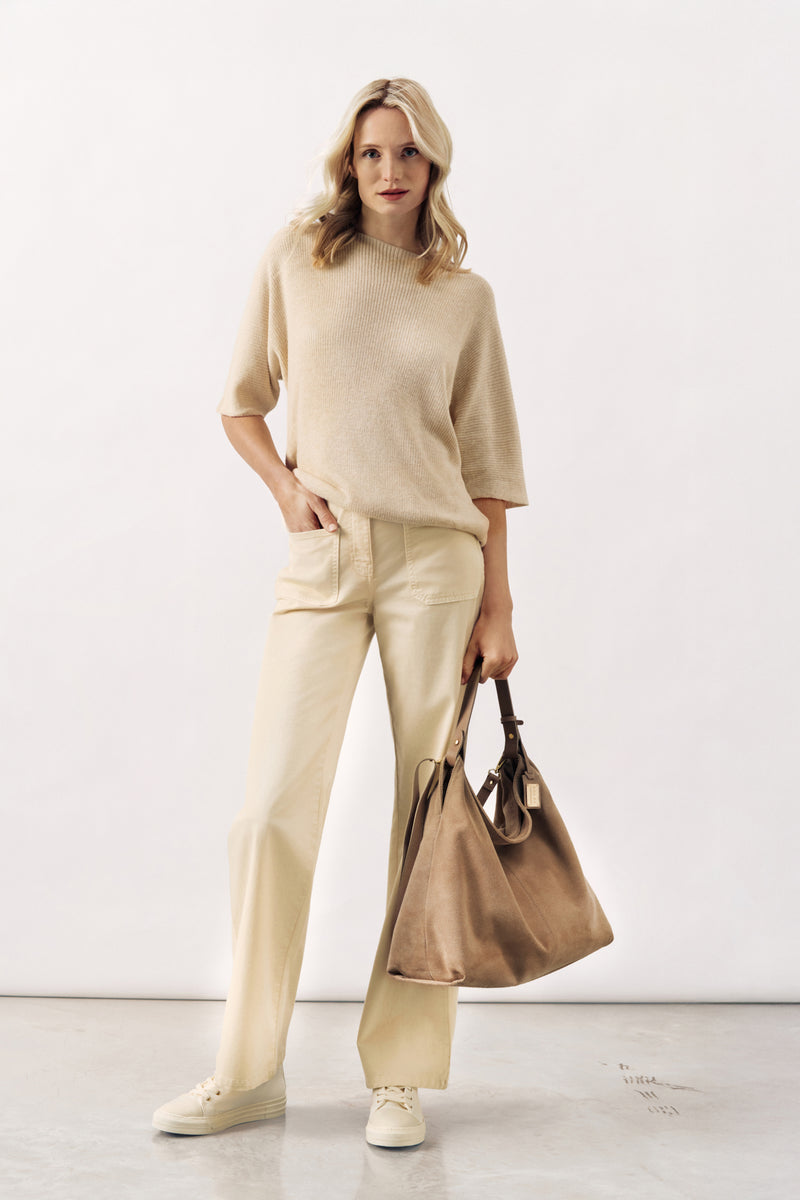 STRAIGHT-LEGG TROUSER WINSTER - NAVY/WHITE/SAND - TROUSERS - SCAPA FASHION - SCAPA OFFICIAL