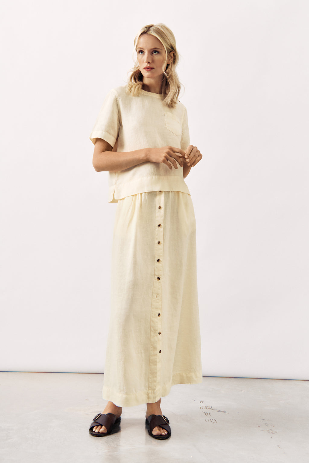 WASHED LINEN BUTTON DETAIL SHIRT WILLAH - SHIRTS - SCAPA FASHION - SCAPA OFFICIAL