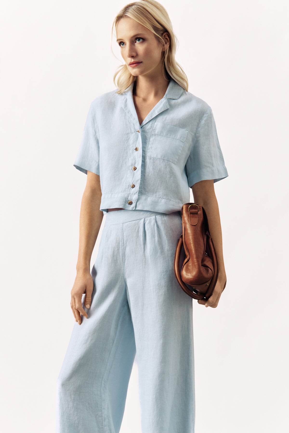 CROPPED LINEN SHIRT SERINA - 5 COLOURS - SHIRTS - SCAPA FASHION - SCAPA OFFICIAL