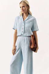 CROPPED LINEN SHIRT SERINA - 5 COLOURS - SHIRTS - SCAPA FASHION - SCAPA OFFICIAL