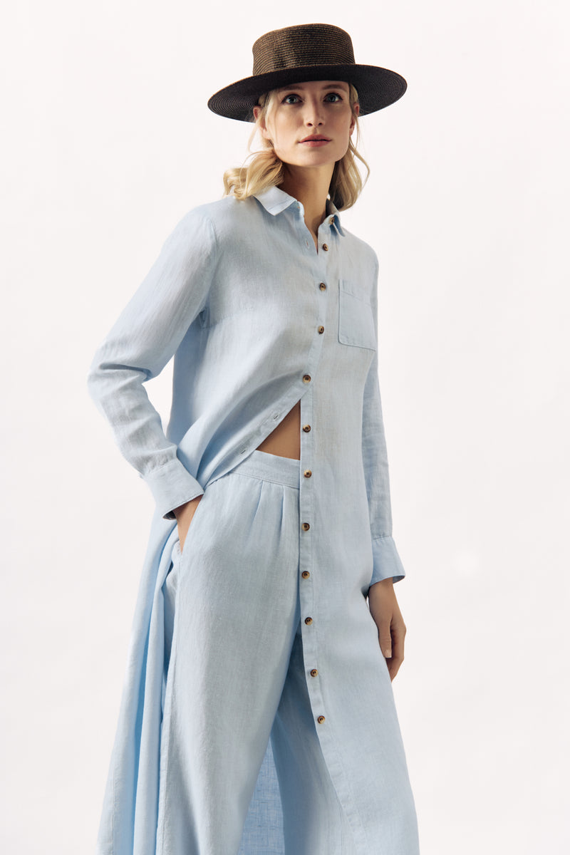 LINEN SHIRT DRESS BRIM - 5 COLOURS (YELLOW MISSING) - DRESSES - SCAPA FASHION - SCAPA OFFICIAL