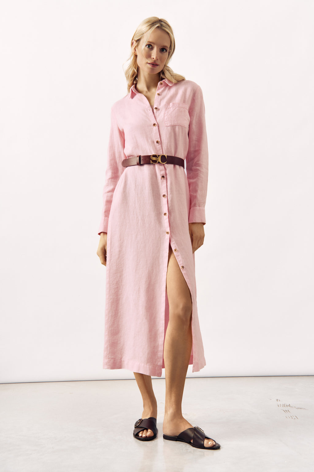 LINEN SHIRT DRESS BRIM - 5 COLOURS (YELLOW MISSING) - DRESSES - SCAPA FASHION - SCAPA OFFICIAL
