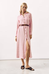 LINEN SHIRT DRESS BRIM - 5 COLOURS (YELLOW MISSING) - DRESSES - SCAPA FASHION - SCAPA OFFICIAL