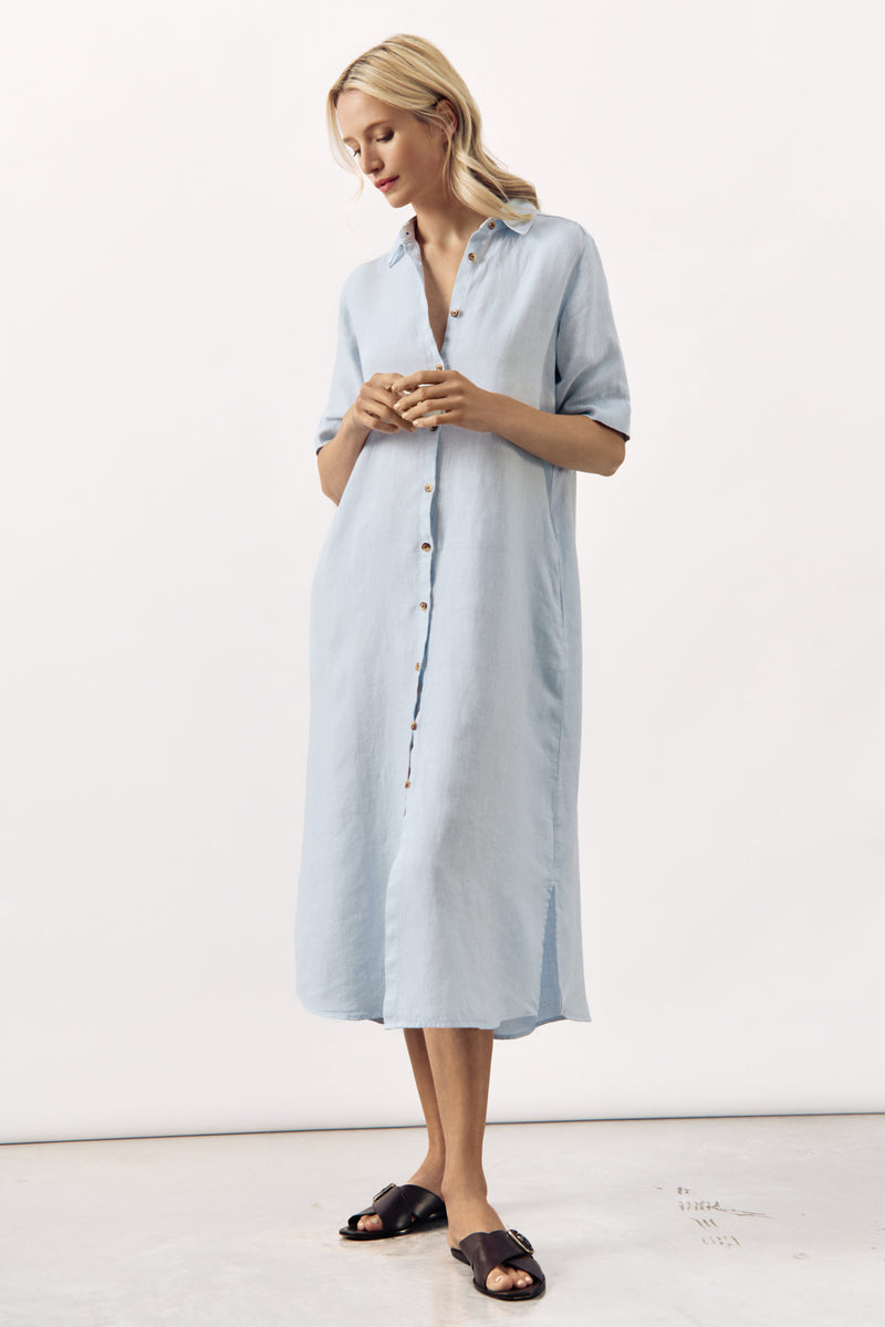 RELAXED LINEN SHIRT MAXI DRESS ARWIN - 7 colours - DRESSES - SCAPA FASHION - SCAPA OFFICIAL