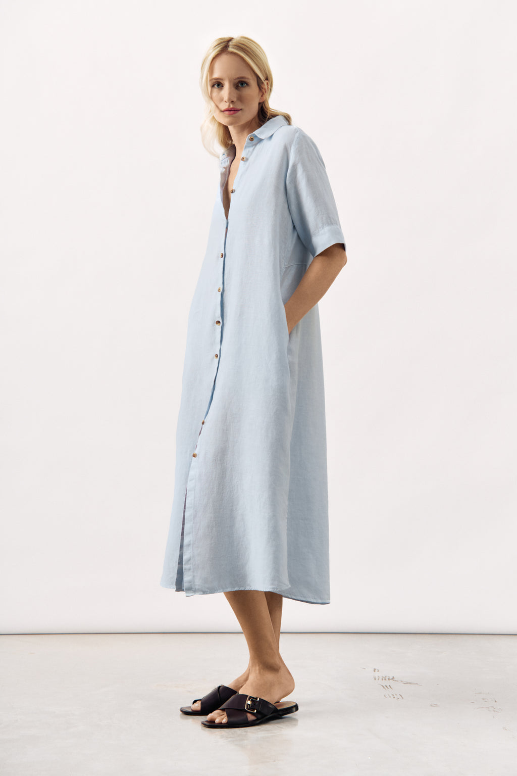 RELAXED LINEN SHIRT MAXI DRESS ARWIN - 7 colours - DRESSES - SCAPA FASHION - SCAPA OFFICIAL