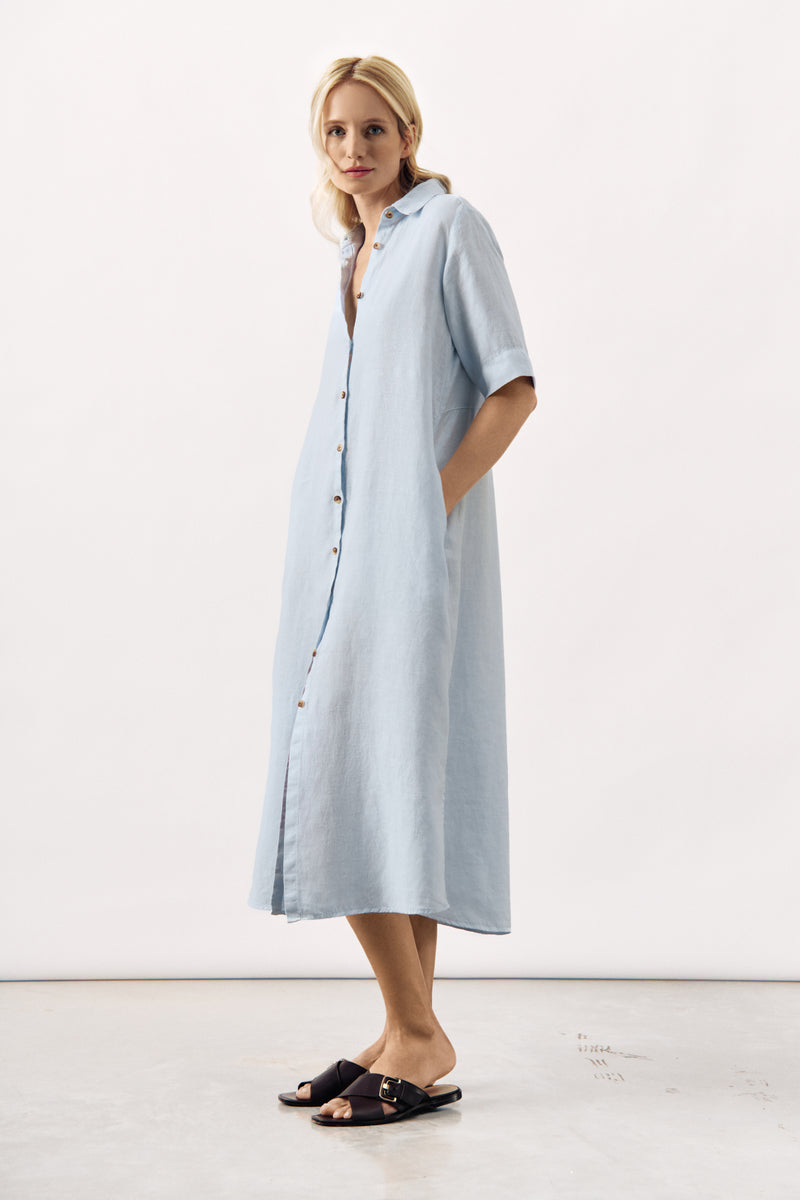 RELAXED LINEN SHIRT MAXI DRESS ARWIN - 7 colours - DRESSES - SCAPA FASHION - SCAPA OFFICIAL
