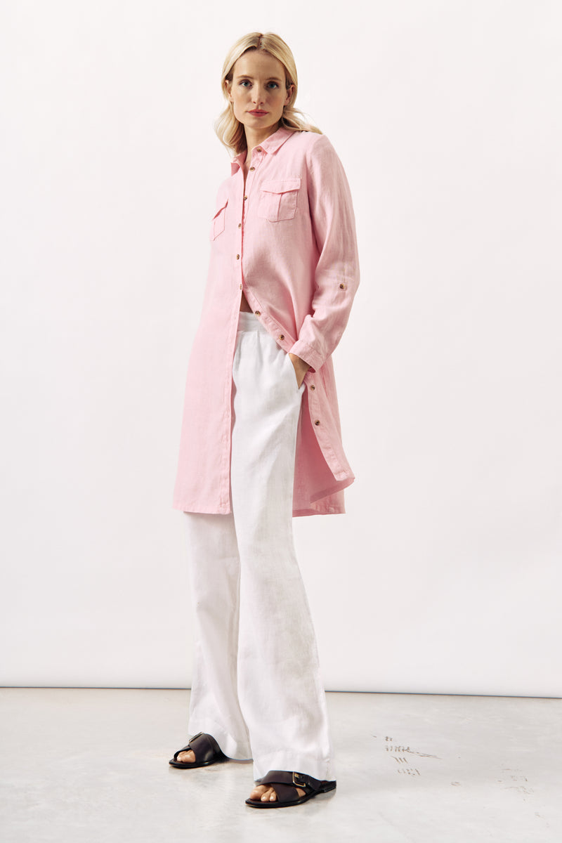 LONG LINEN DRESS TOPOS - 4 COLOURS - DRESSES - SCAPA FASHION - SCAPA OFFICIAL