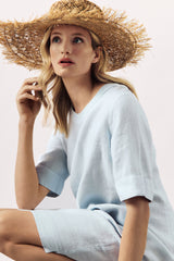 RELAXED V-NECK LINEN DRESS SOPHIAS - 7 colours - DRESSES - SCAPA FASHION - SCAPA OFFICIAL