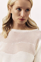 FINE KNIT PULL AMETIST - OFF WHITE/PINK - PULLS - SCAPA FASHION - SCAPA OFFICIAL