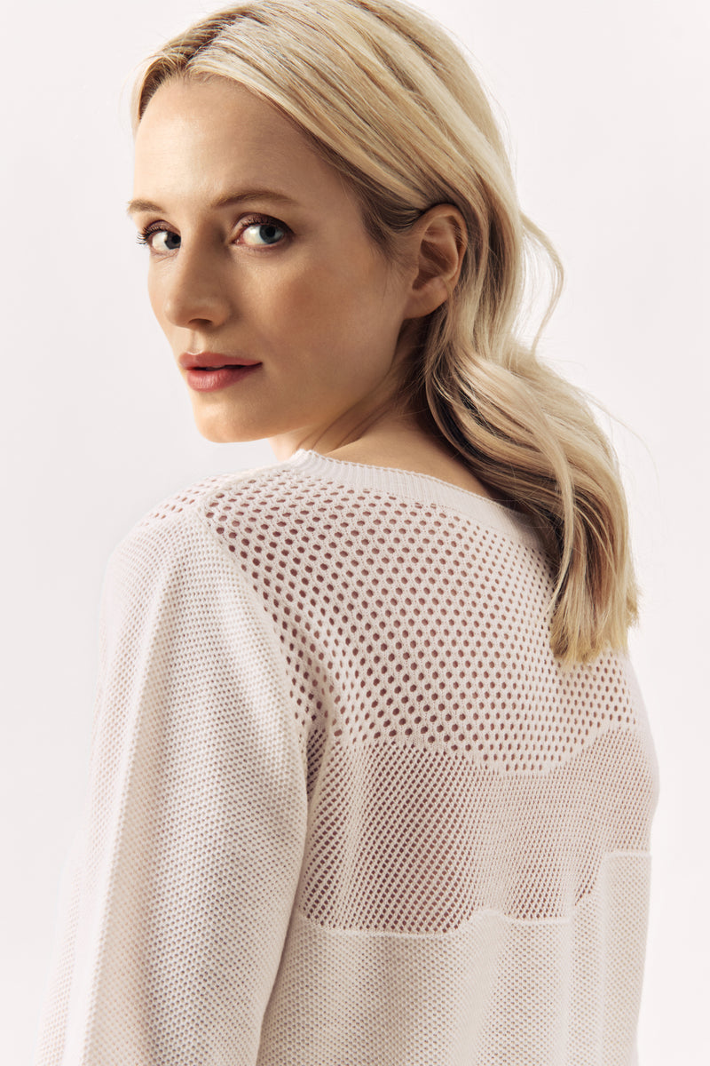 FINE KNIT PULL AMETIST - OFF WHITE/PINK - PULLS - SCAPA FASHION - SCAPA OFFICIAL