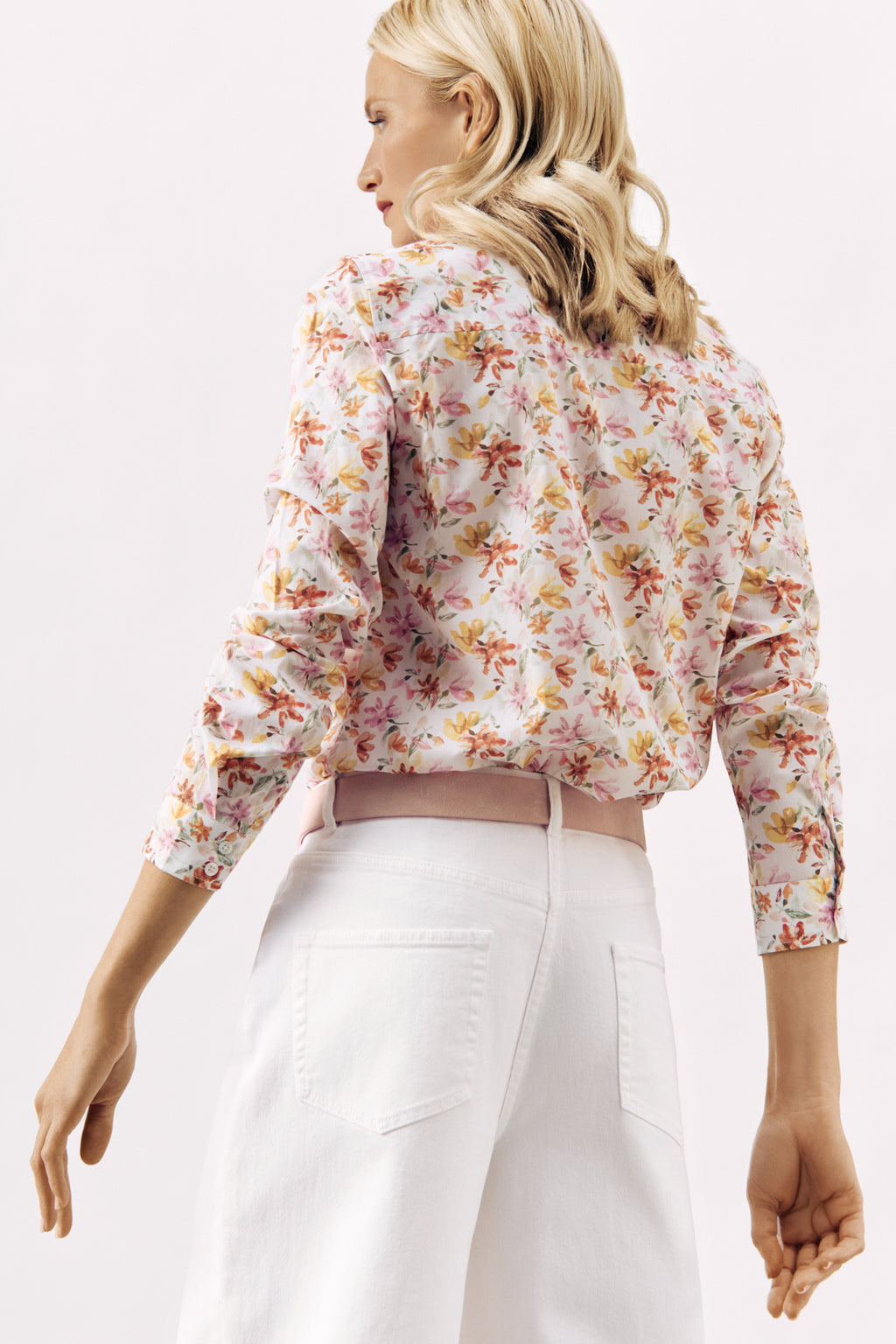 FLORAL PRINTED COTTON SHIRT HELINA - OLD PINK - SHIRTS - SCAPA FASHION - SCAPA OFFICIAL