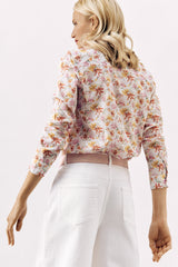 FLORAL PRINTED COTTON SHIRT HELINA - OLD PINK - SHIRTS - SCAPA FASHION - SCAPA OFFICIAL