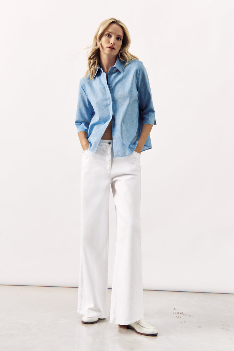 WIDE-LEG JEANS YANIS - WHITE - TROUSERS - SCAPA FASHION - SCAPA OFFICIAL