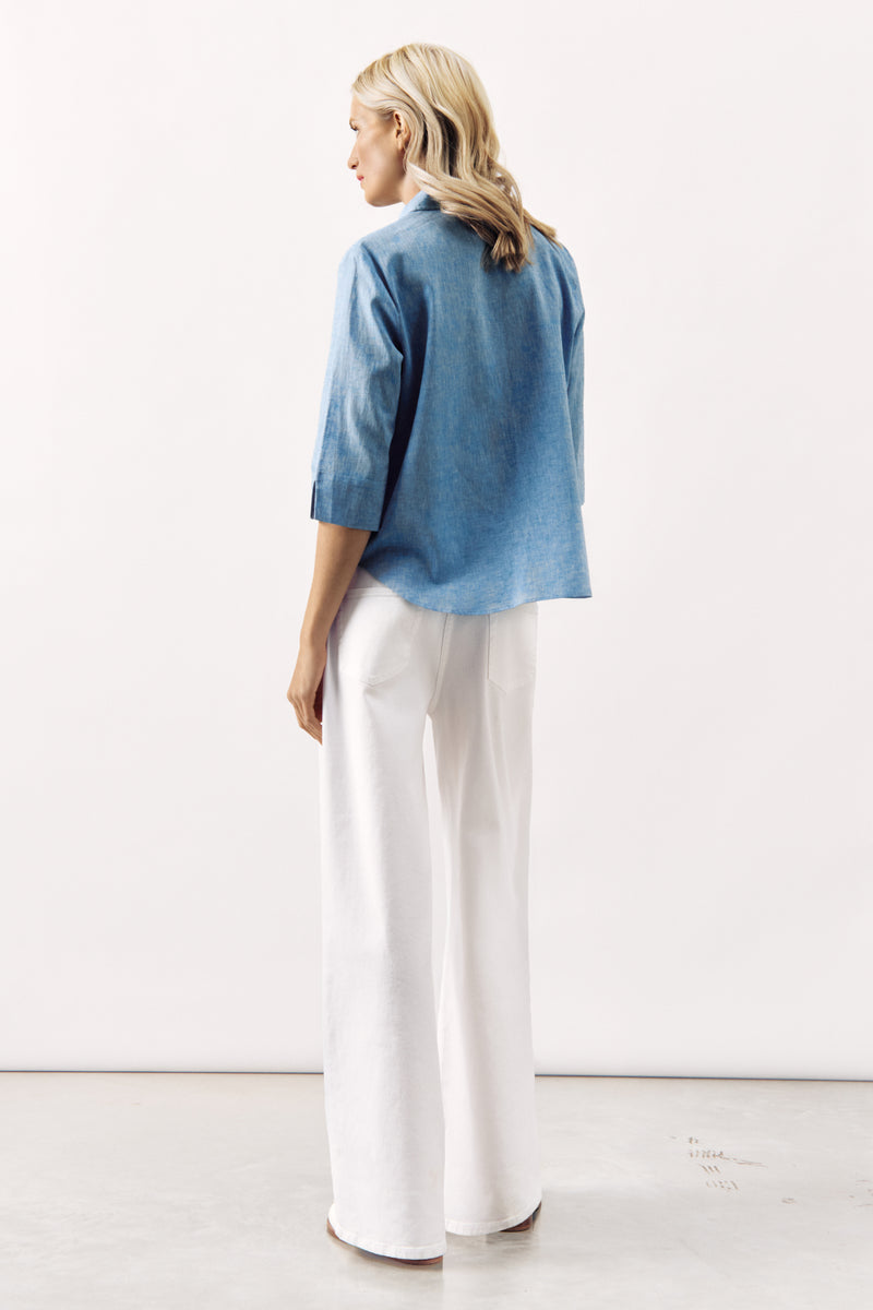 WIDE-LEG JEANS YANIS - WHITE - TROUSERS - SCAPA FASHION - SCAPA OFFICIAL