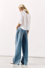 LINEN COTTON SHIRT DITTA - WHITE - SHIRTS - SCAPA FASHION - SCAPA OFFICIAL