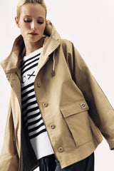 WATER RESISTANT PARKA FOG - NAVY AND BEIGE - JACKETS - SCAPA FASHION - SCAPA OFFICIAL