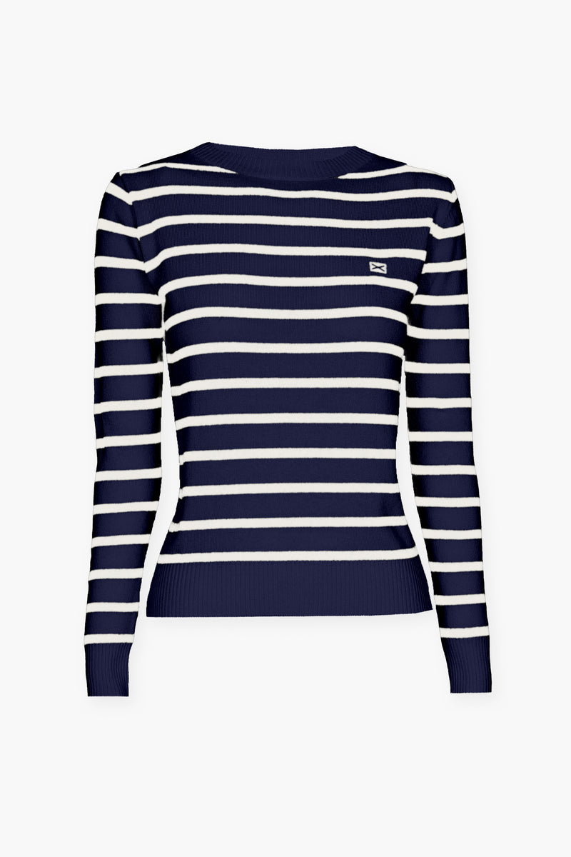 WOOL BLEND STRIPED PULL STRIP - PULLS - SCAPA FASHION - SCAPA OFFICIAL