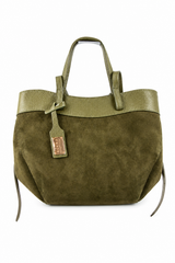 SUEDE HANDBAG MINT - OLIVE