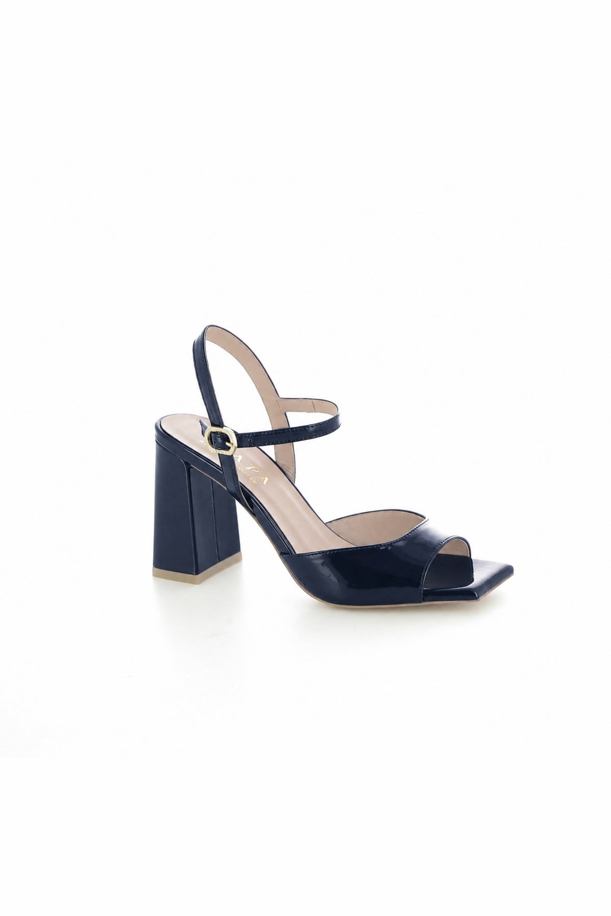 LEATHER CHUNKY HEEL PIGALLE - NAVY - SHOES - SCAPA FASHION - SCAPA OFFICIAL